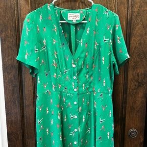 HVN Silk Mini Maria Dress - Tennis Print